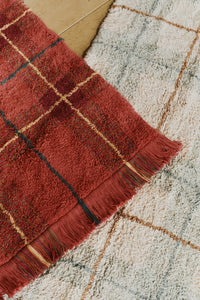 Washable Red Tartan Plaid Rug