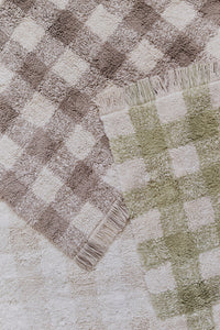 Checkered Rugs with Fringe