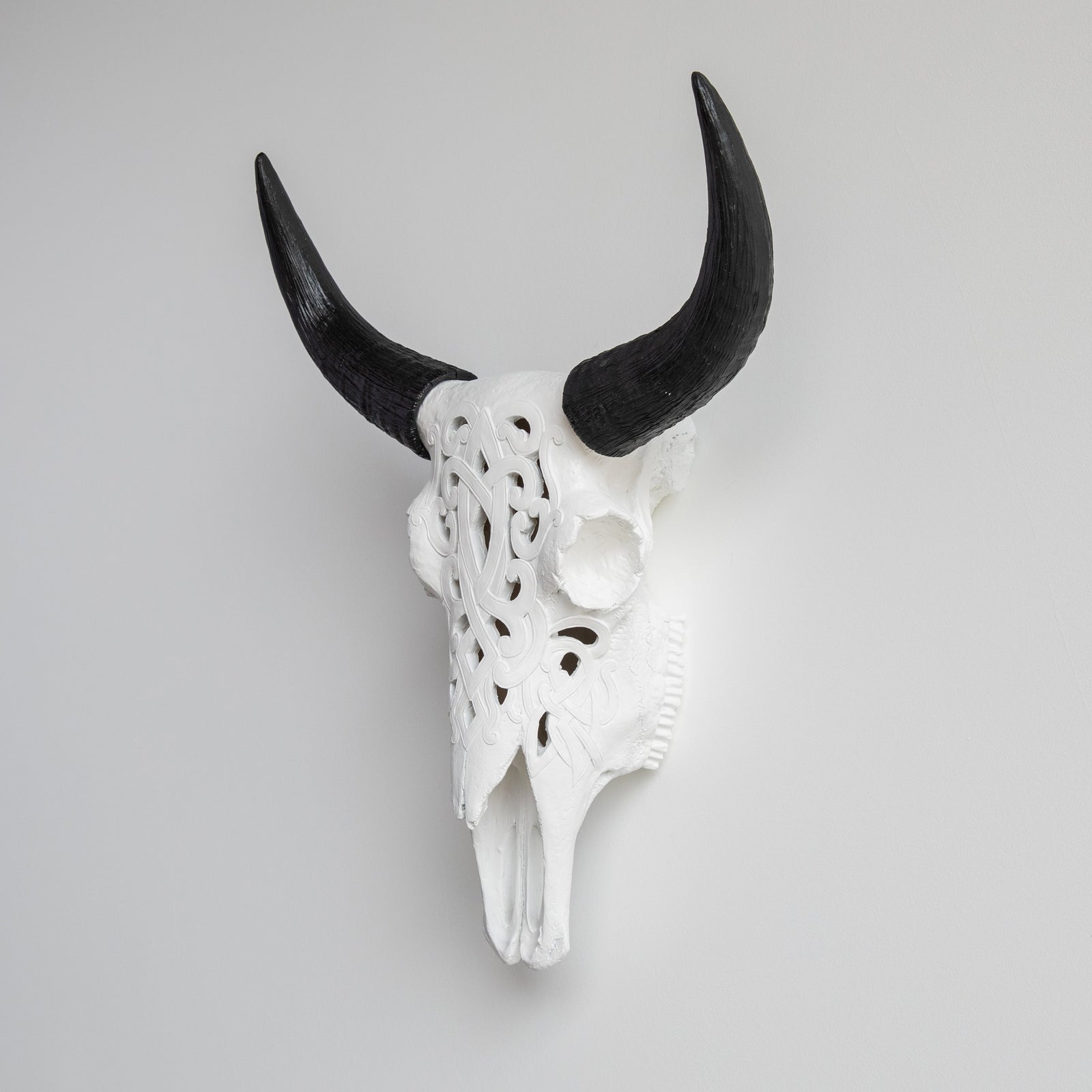 Faux Carved Cow Skull Wall Hanging