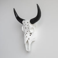 Faux Carved Cow Skull Wall Hanging