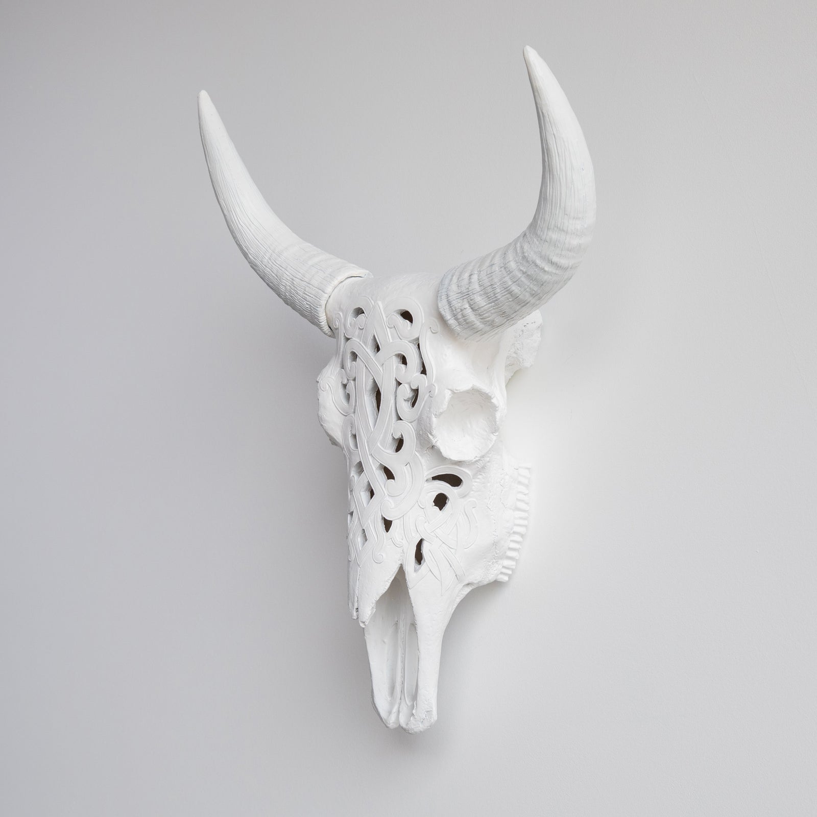 Faux Carved Cow Skull Wall Hanging