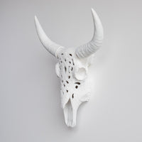Faux Carved Cow Skull Wall Hanging