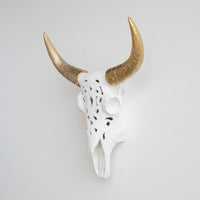 Faux Carved Cow Skull Wall Hanging