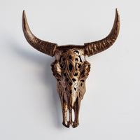 Faux Carved Cow Skull Wall Hanging