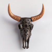 Faux Carved Cow Skull Wall Hanging