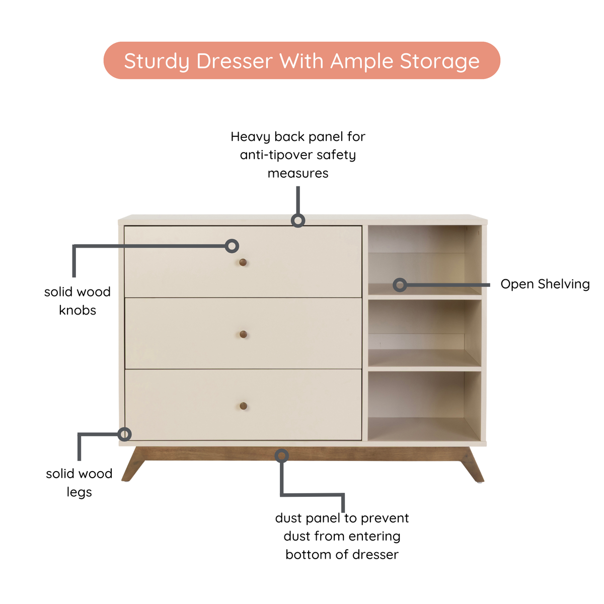 Central Park 3-Drawer Dresser