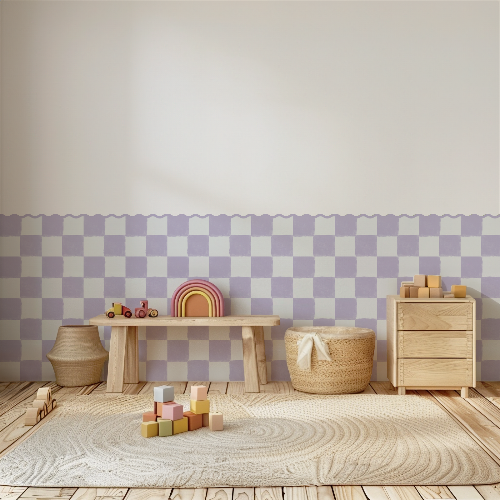 Checkered Molding Wall Decal Panels