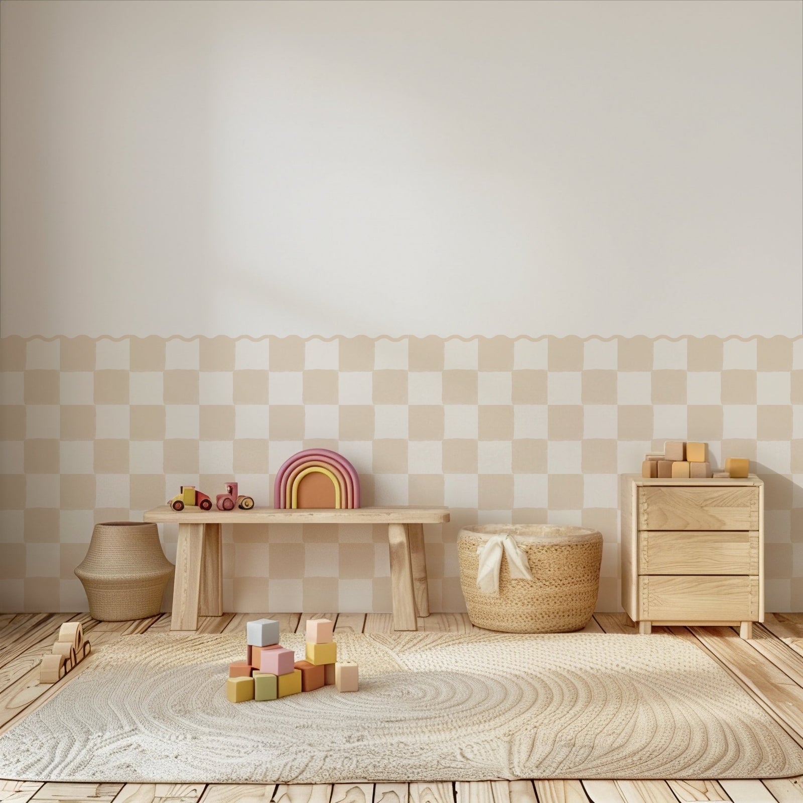 Checkered Molding Wall Decal Panels