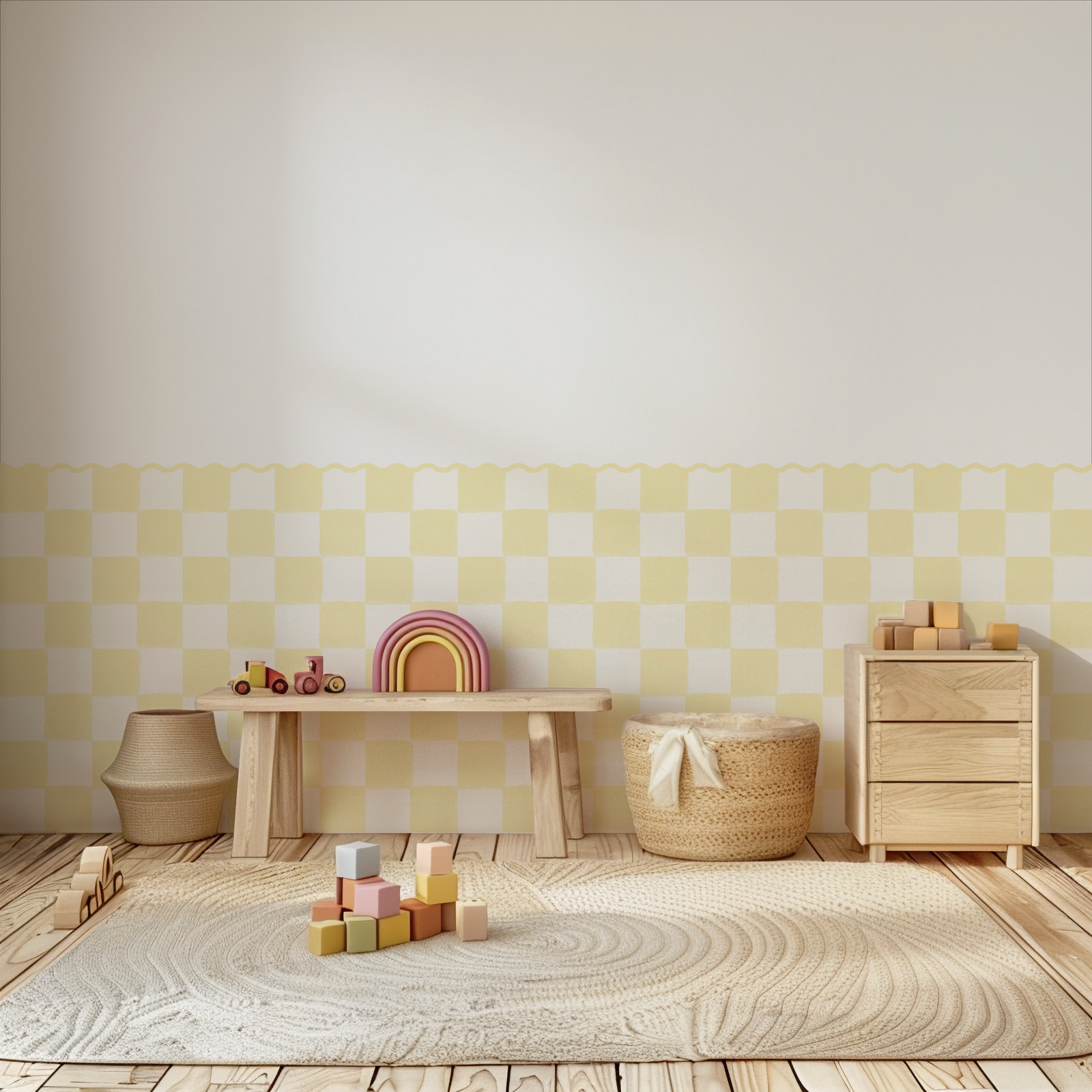 Checkered Molding Wall Decal Panels