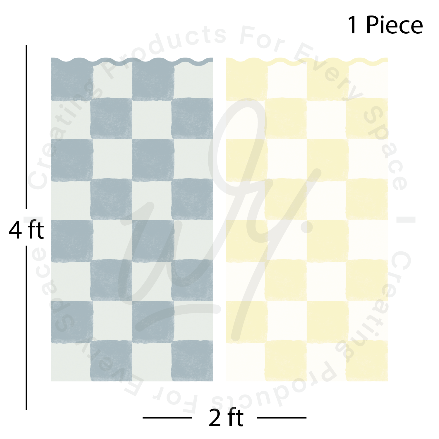 Checkered Molding Wall Decal Panels
