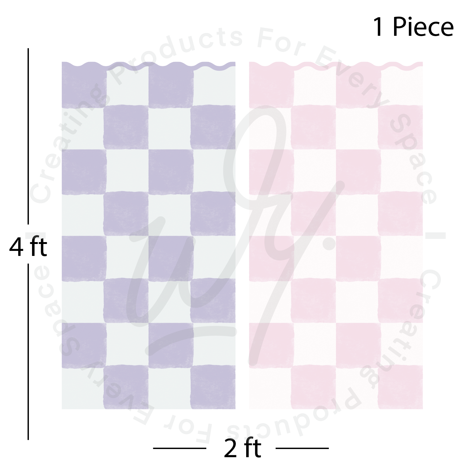 Checkered Molding Wall Decal Panels