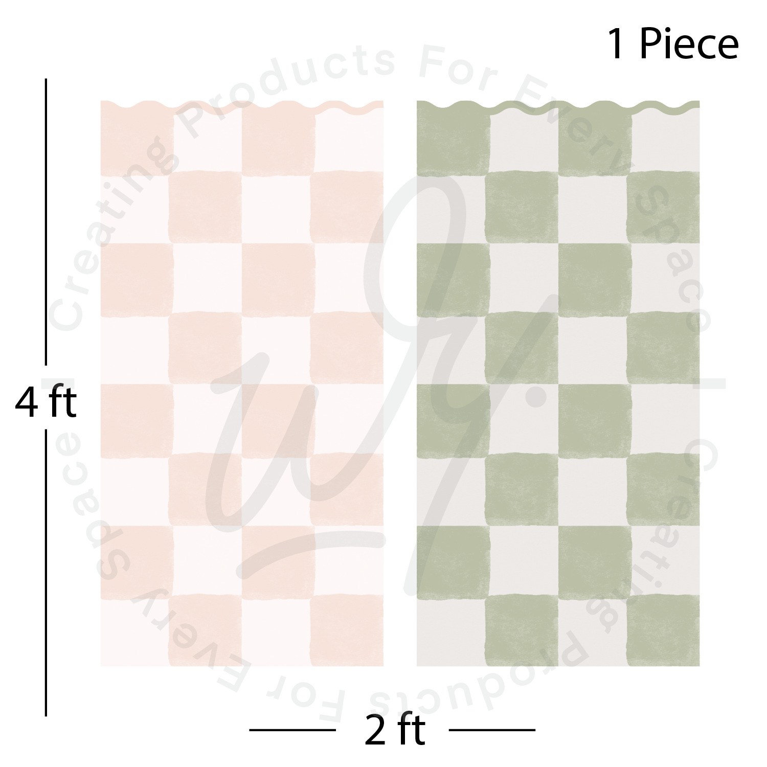 Checkered Molding Wall Decal Panels