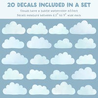 Whimsy Clouds Fabric Wall Decals - Mist