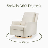 Crewe Recliner + Swivel Glider | Ivory Boucle w/ Light Wood Base