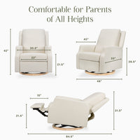 Crewe Recliner + Swivel Glider | Ivory Boucle w/ Light Wood Base