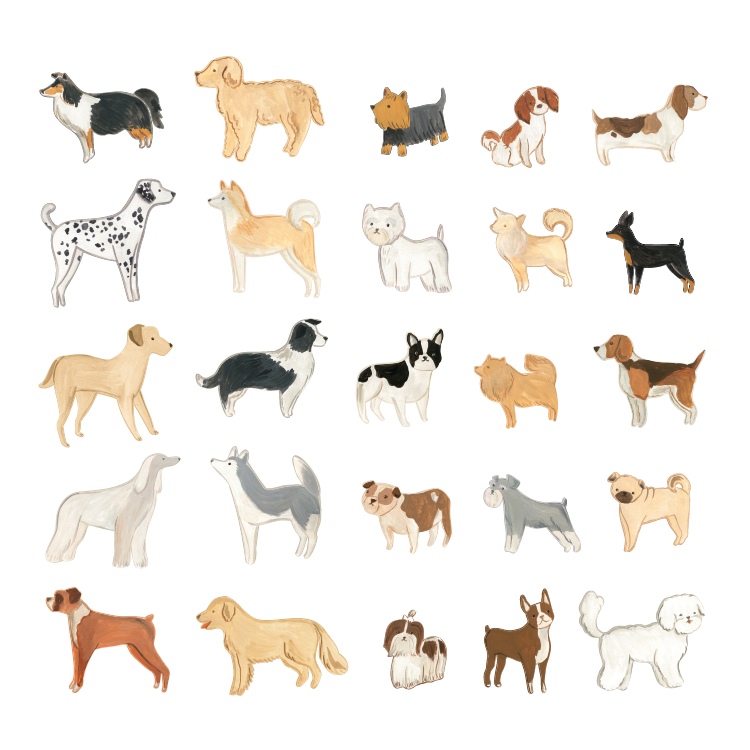 Cute Dogs Wall Decal Set