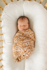 Gingerbread Stretch Swaddle Blanket