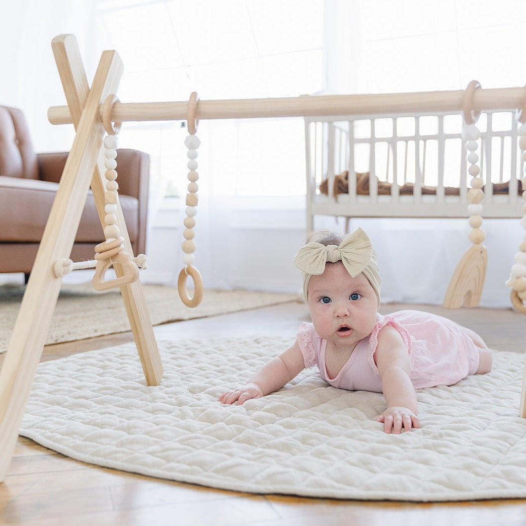 Round Linen Baby Play Mat