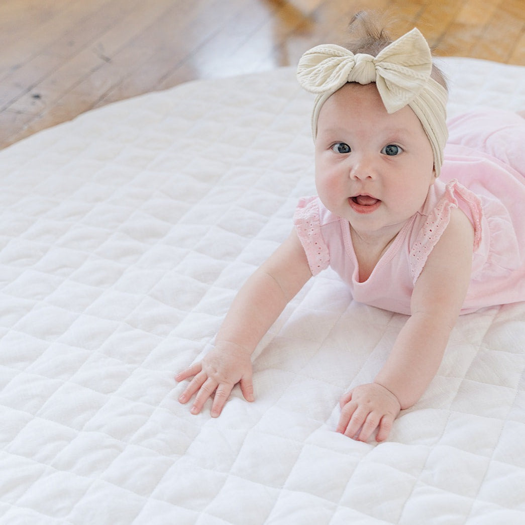 Round Linen Baby Play Mat