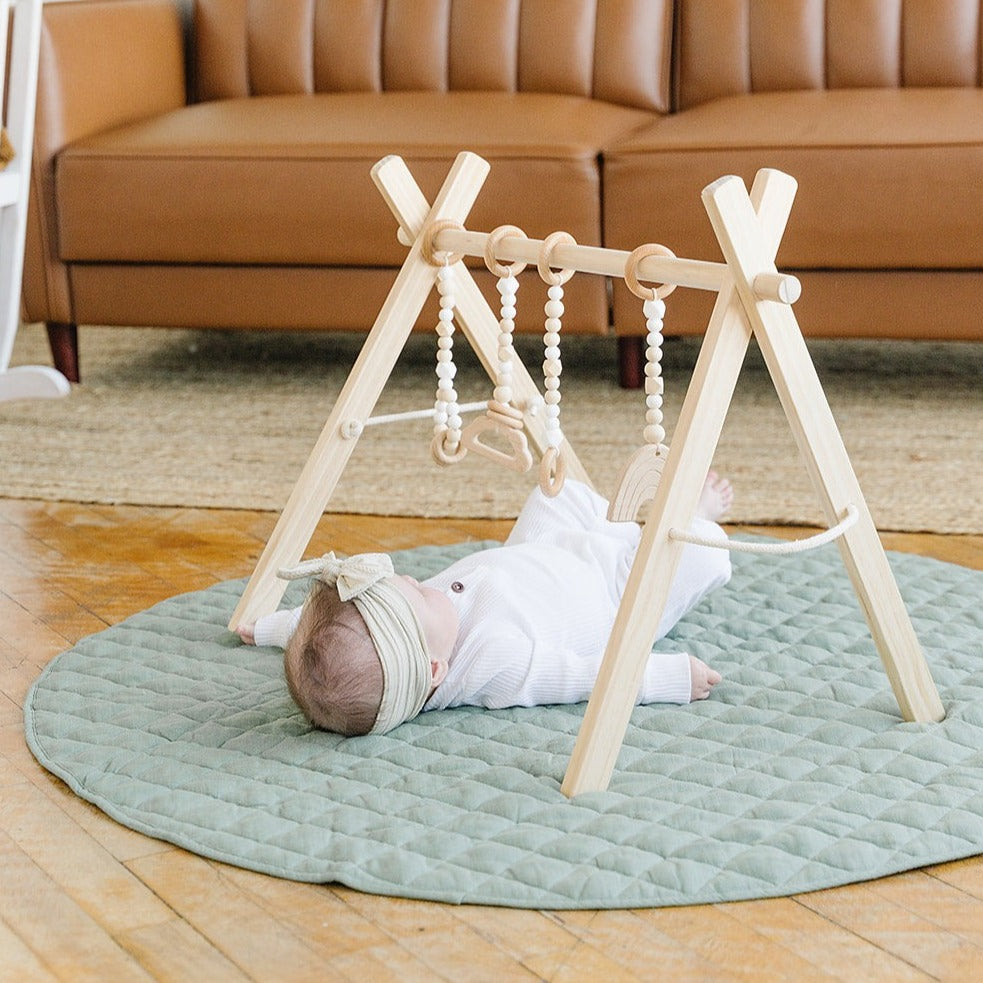 Round Linen Baby Play Mat