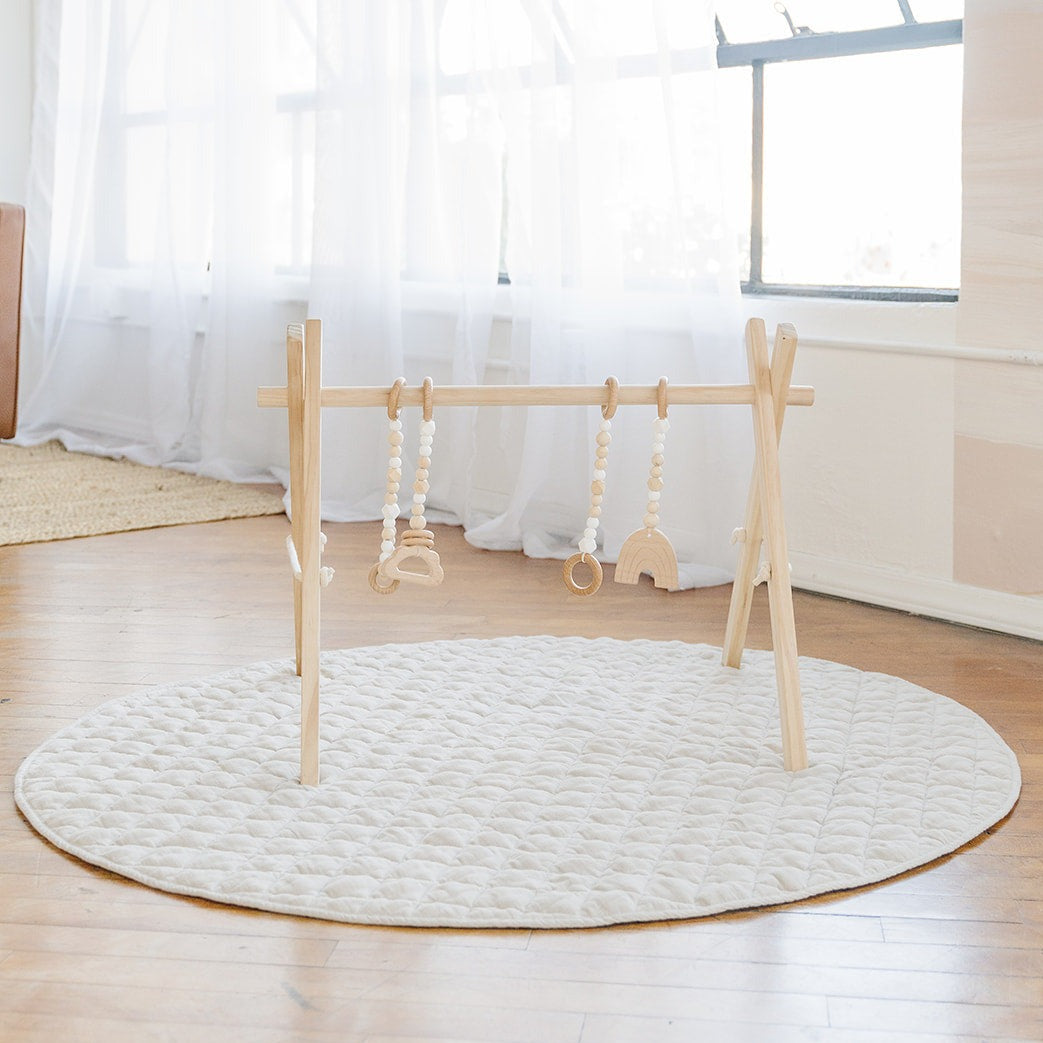 Round Linen Baby Play Mat