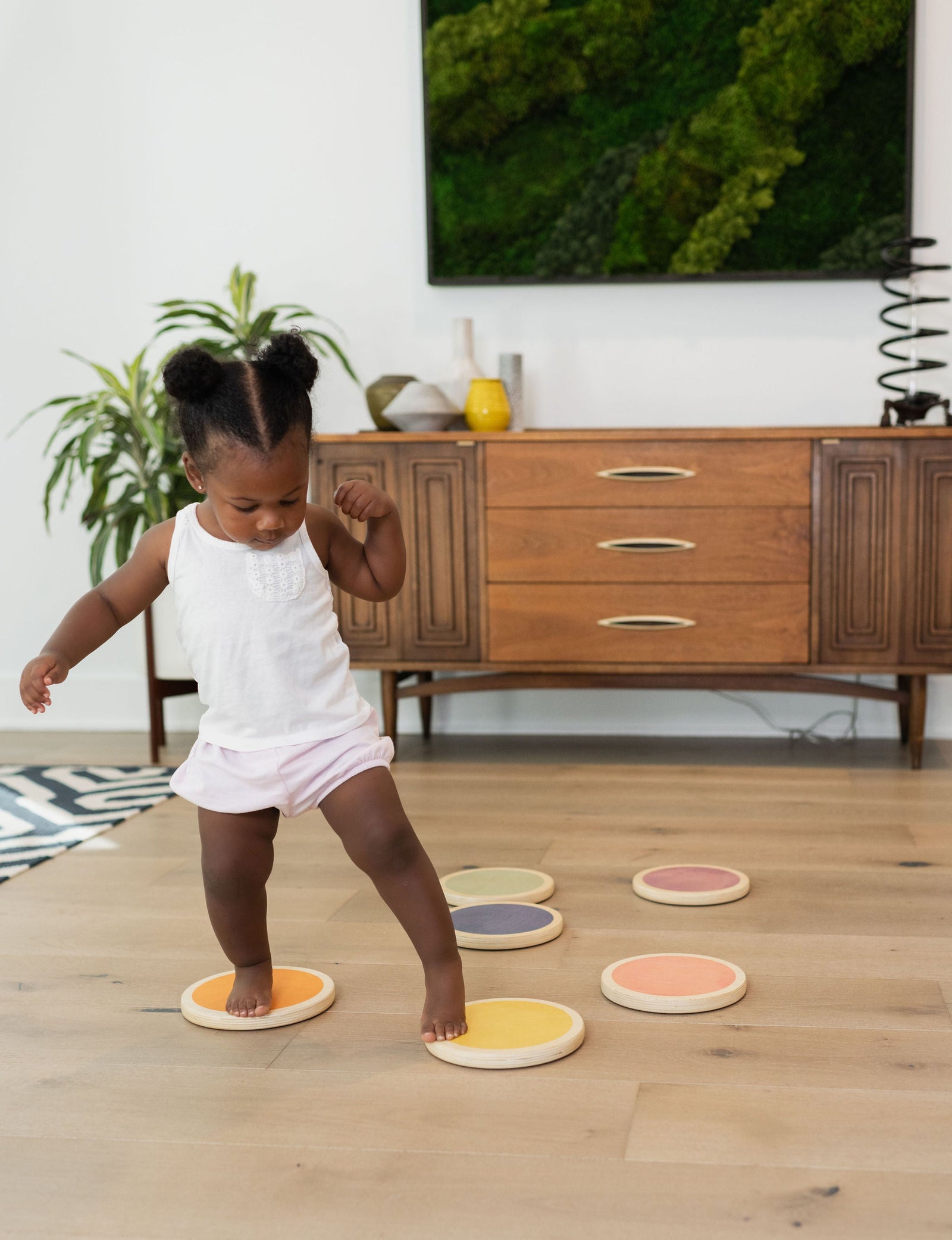 Wood Stepping Stone Set