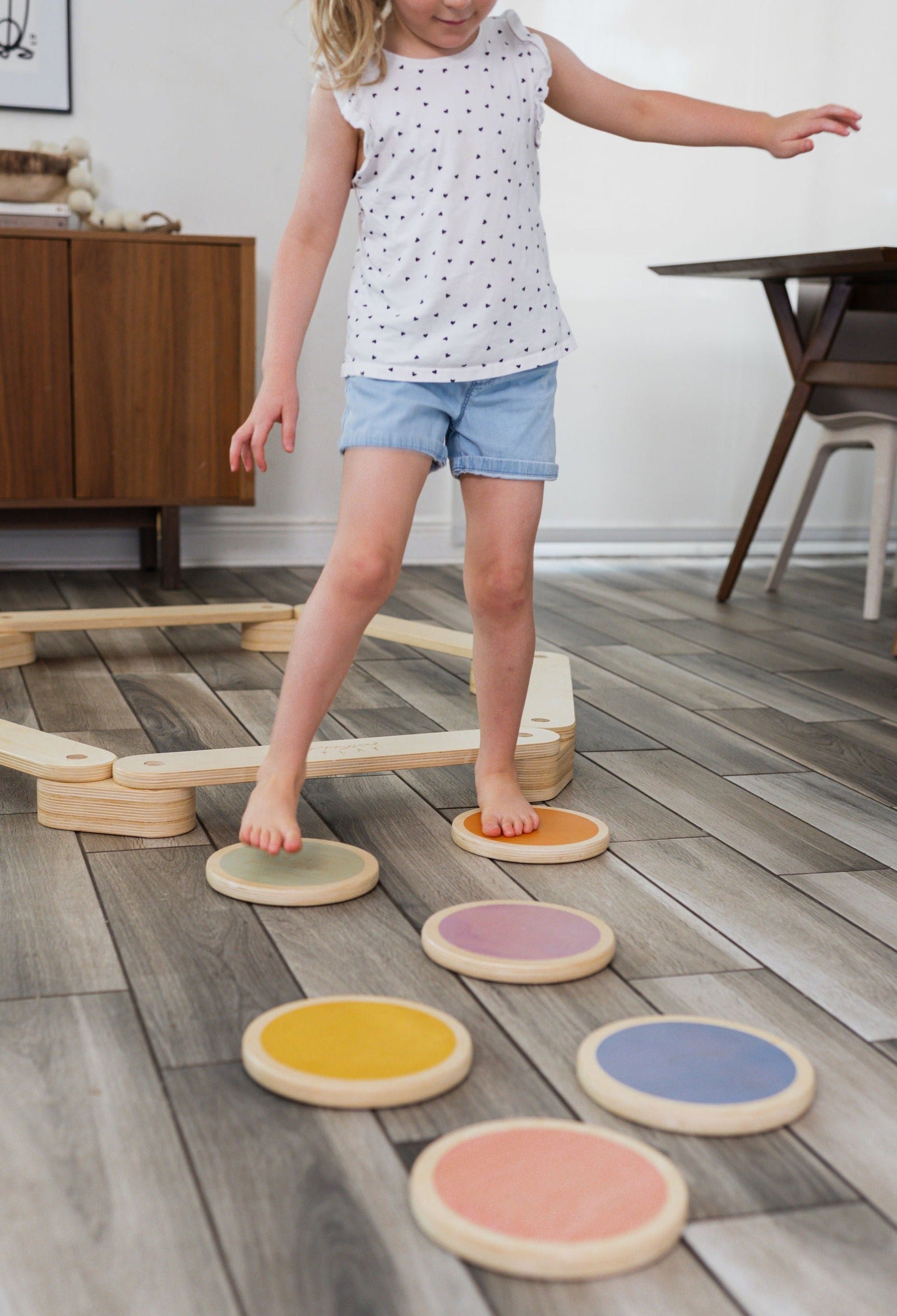 Wood Stepping Stone Set