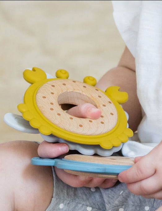 Silicone + Wood Animal Teether