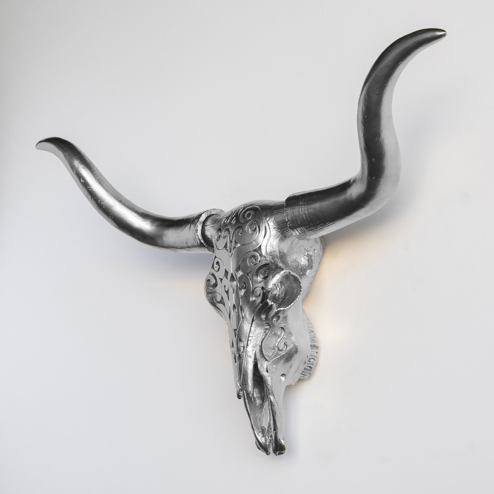Faux Carved Texas Longhorn Skull
