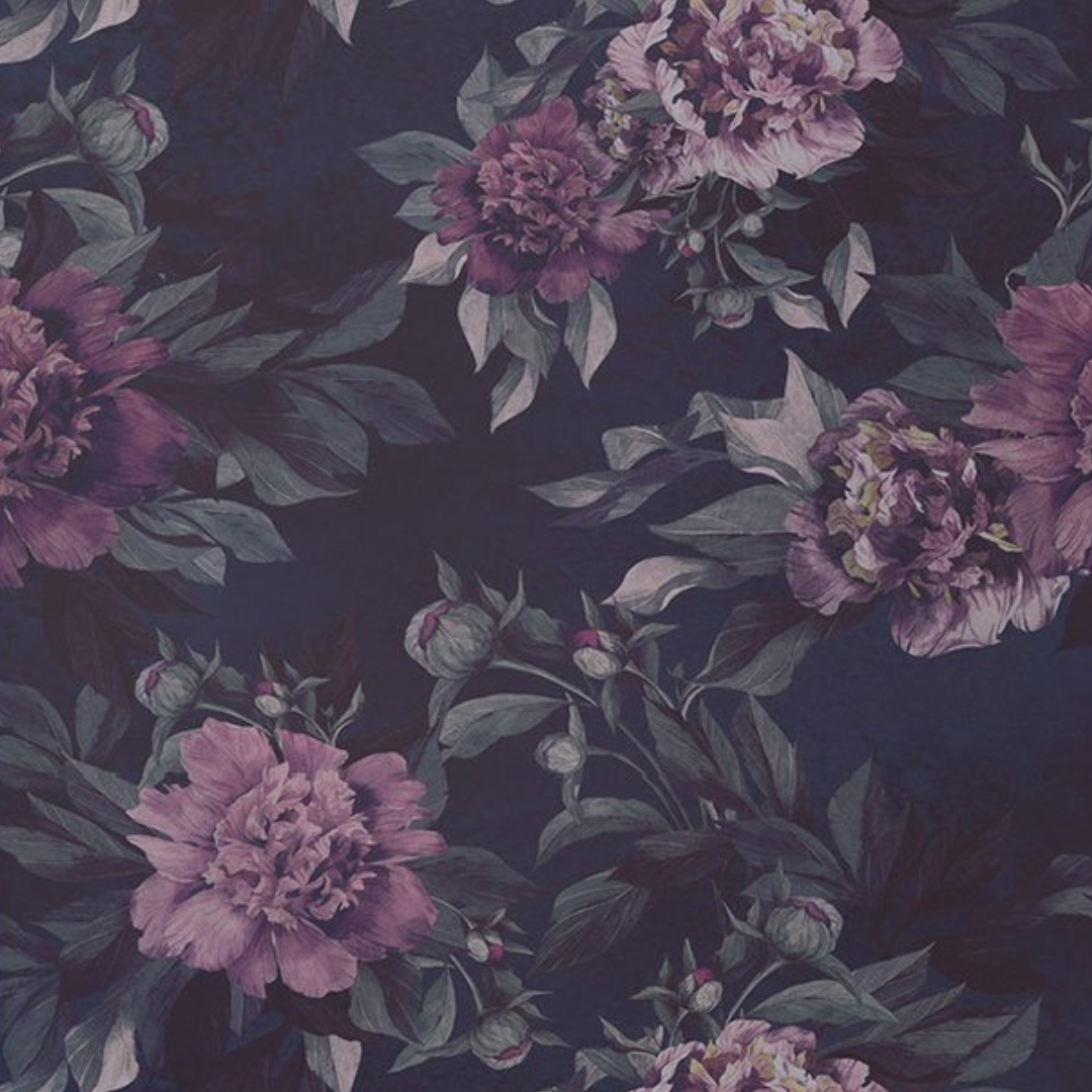 Dark Floral Peonies Wallpaper
