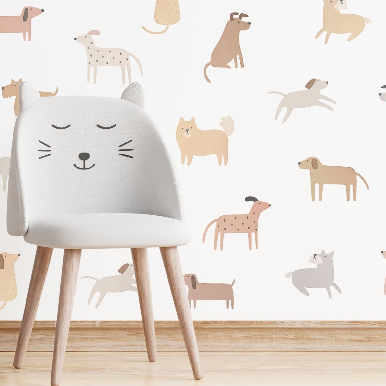 Puppy Parade Fabric Wall Decals