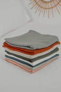 Rust Ribbed Stretch Swaddle Blanket