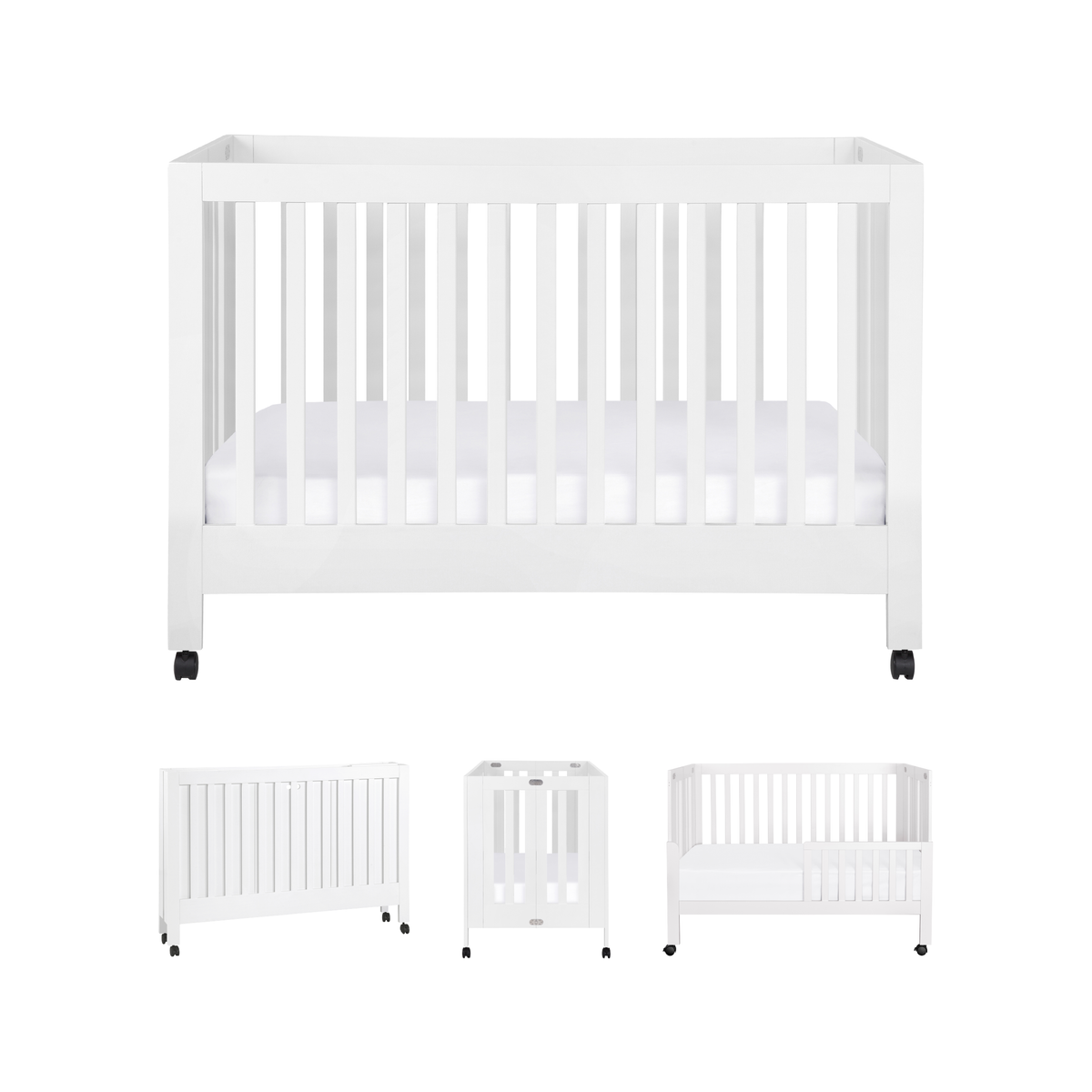 Maki Portable Folding Crib with Toddler Bed Conversion Kit