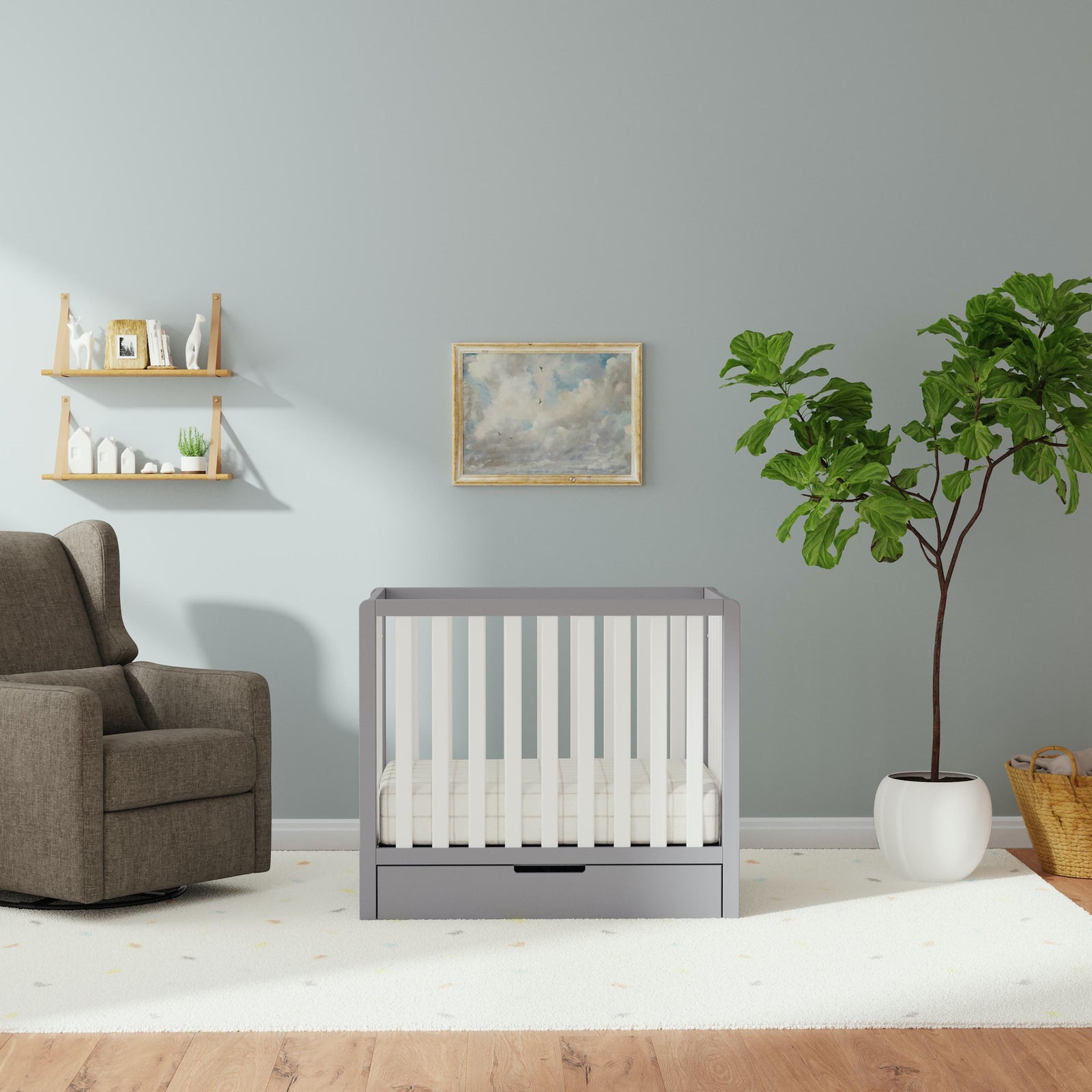 Colby 4-in-1 Convertible Mini Crib with Trundle Drawer