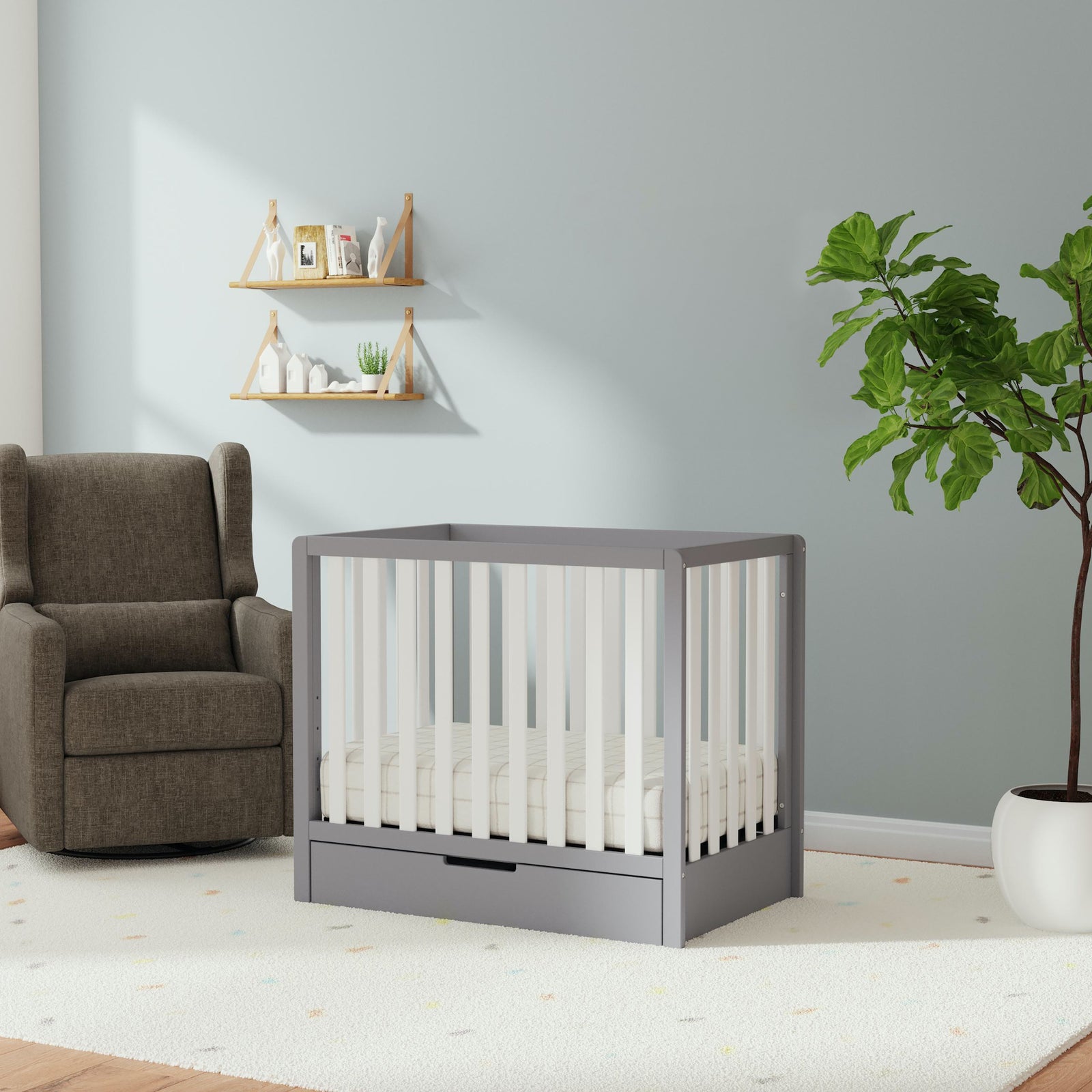 Colby 4-in-1 Convertible Mini Crib with Trundle Drawer