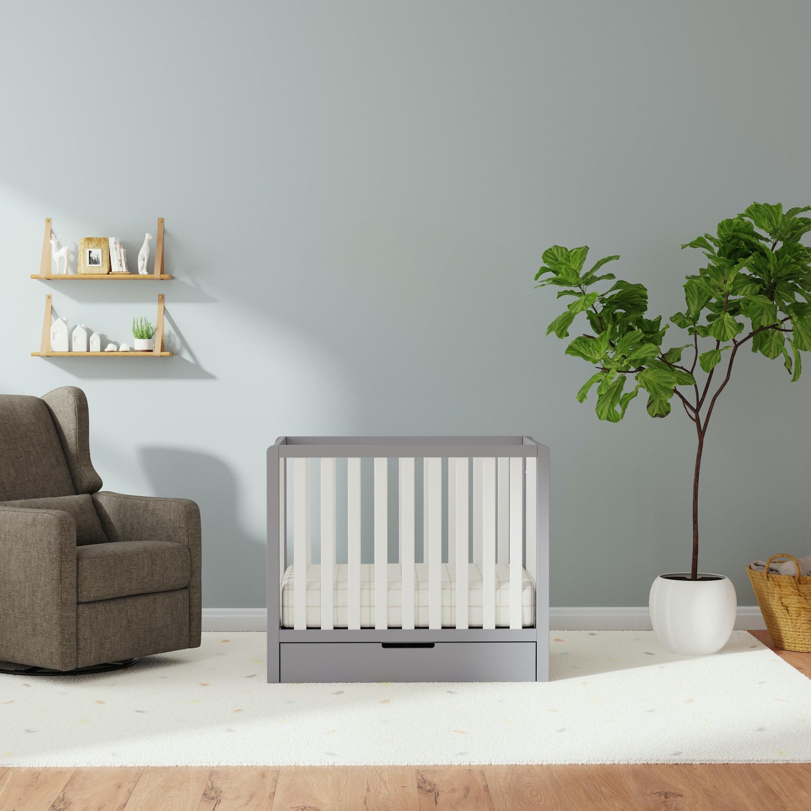 Colby 4-in-1 Convertible Mini Crib with Trundle Drawer