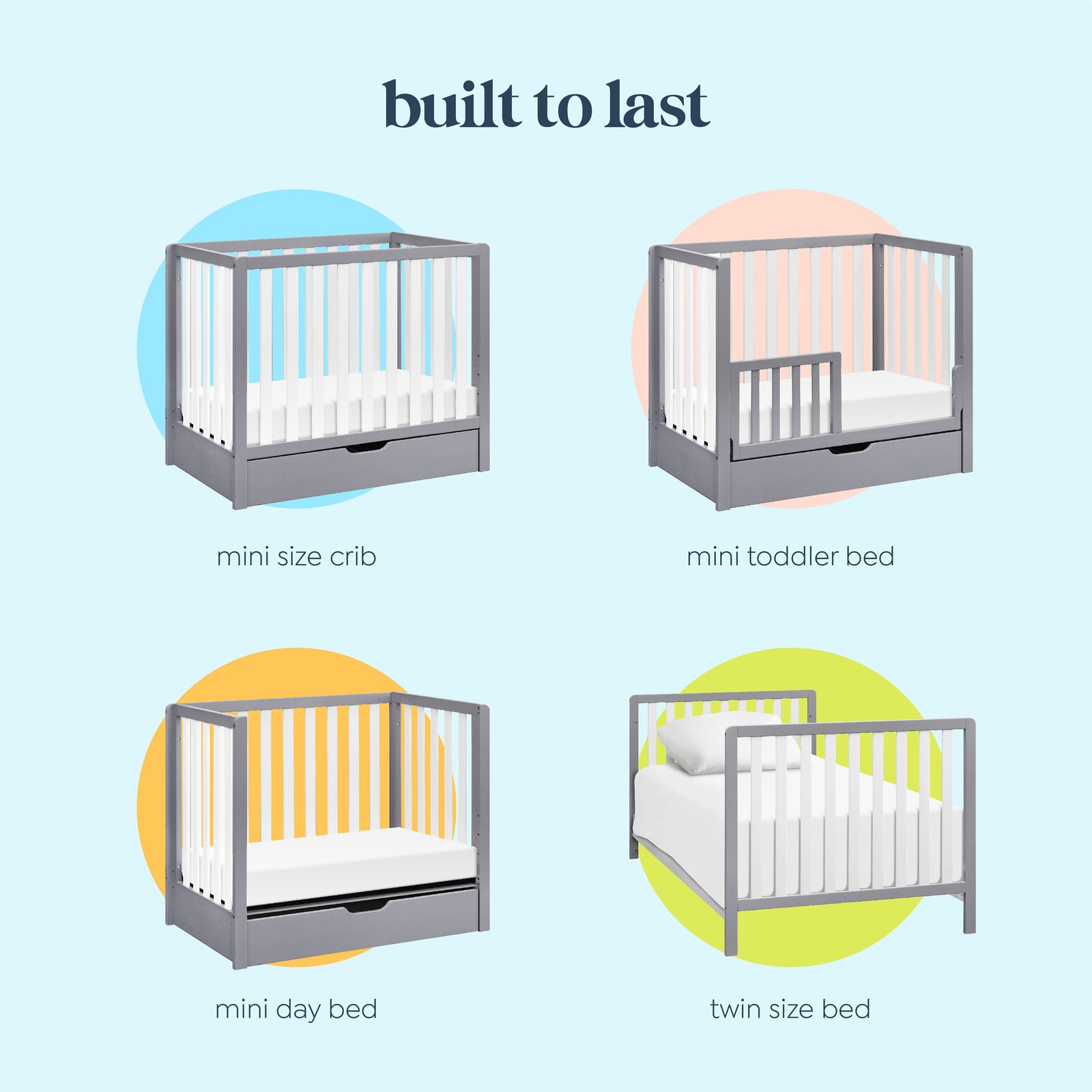 Colby 4-in-1 Convertible Mini Crib with Trundle Drawer