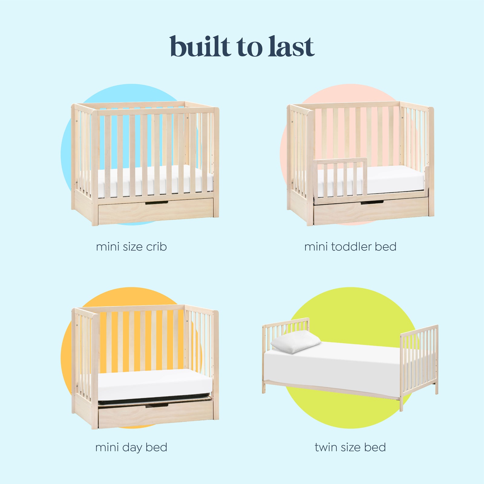 Colby 4-in-1 Convertible Mini Crib with Trundle Drawer
