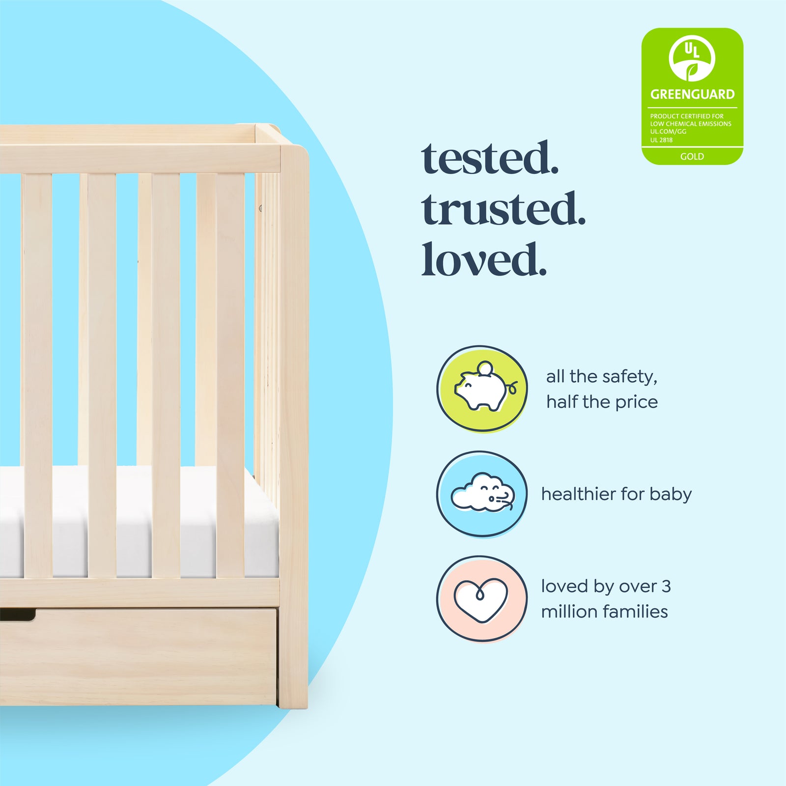 Colby 4-in-1 Convertible Mini Crib with Trundle Drawer
