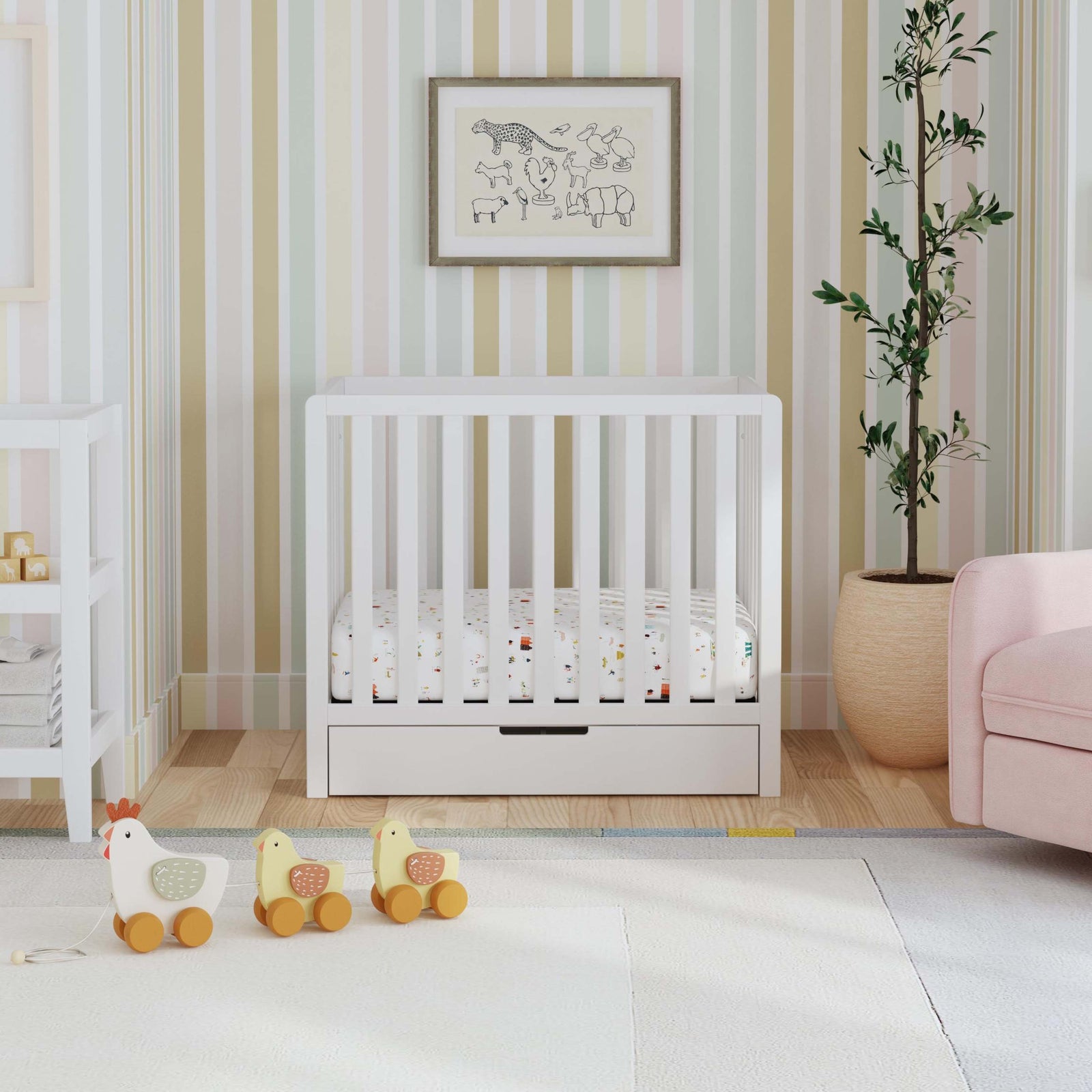 Colby 4-in-1 Convertible Mini Crib with Trundle Drawer
