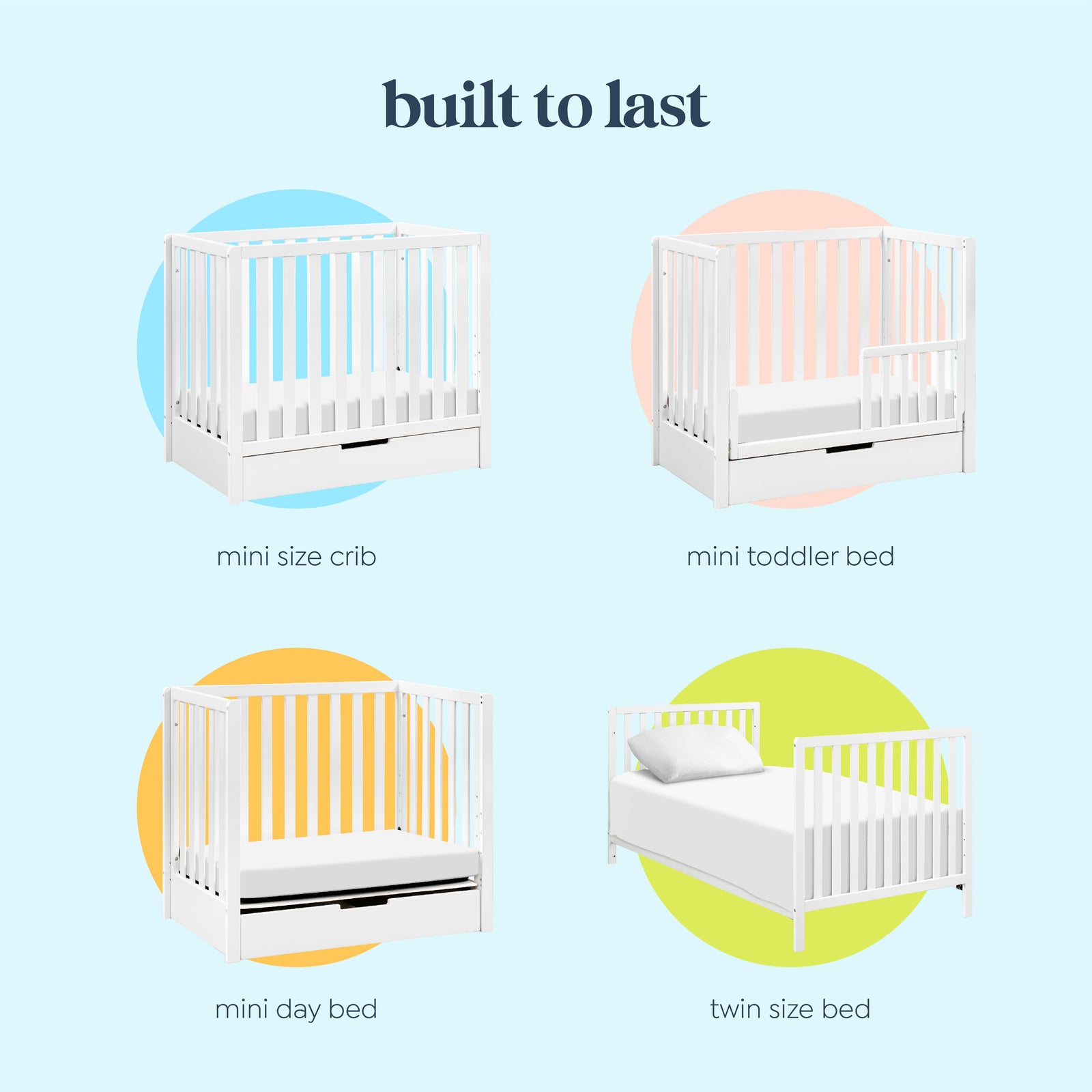 Colby 4-in-1 Convertible Mini Crib with Trundle Drawer