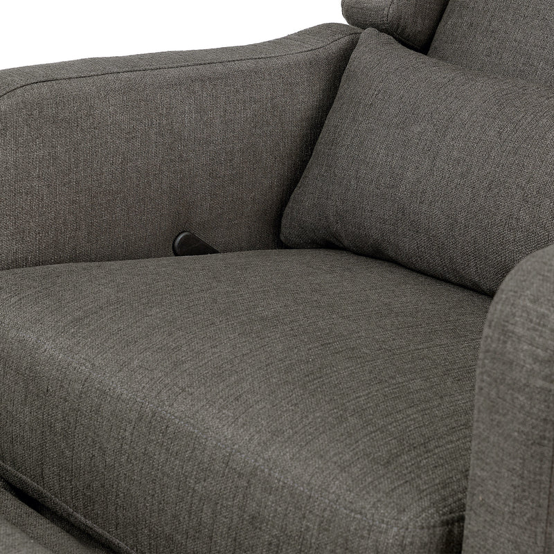 Arlo Recliner and Swivel Glider in Water Repellent & Stain Resistant Fabric - Charcoal Linen