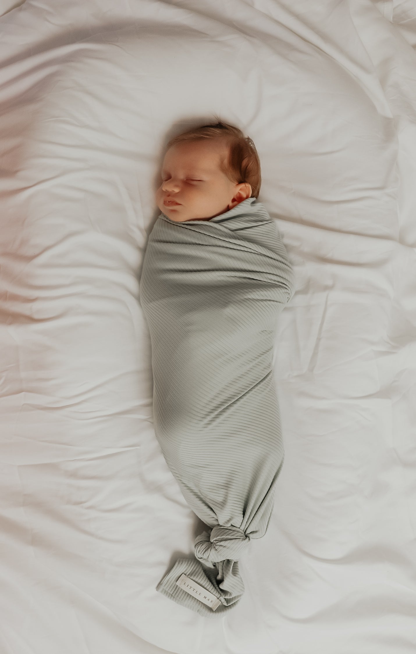 Seafoam Ribbed Stretch Swaddle Blanket