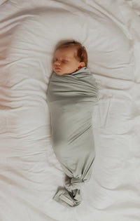 Seafoam Ribbed Stretch Swaddle Blanket