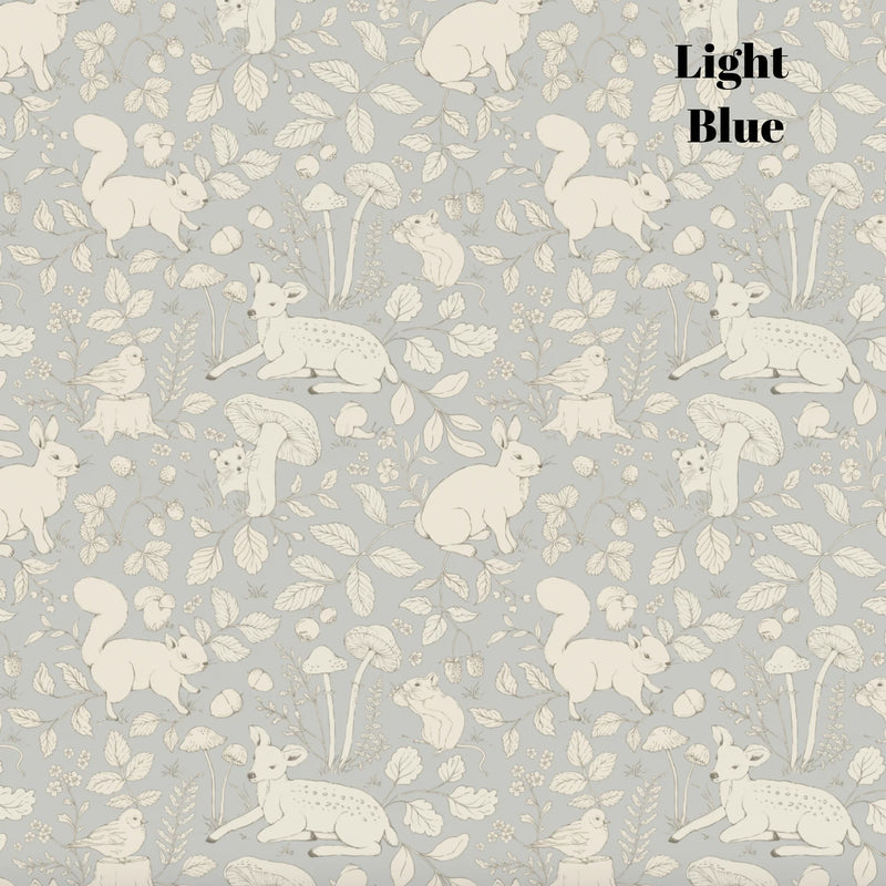 Light Blue Woodland Animal Wallpaper 