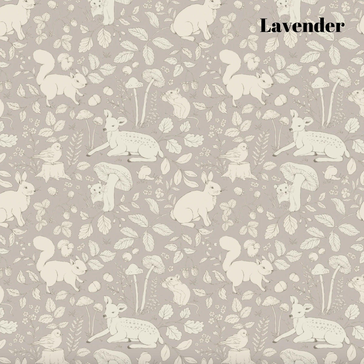 Lavender Woodland Animal Wallpaper 