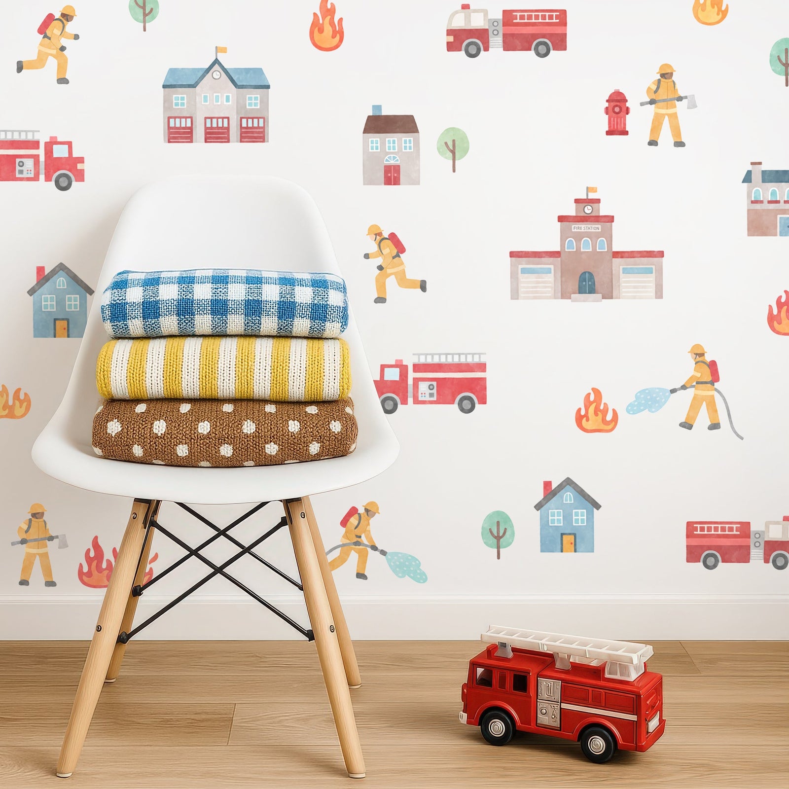 Firefighter Fabric Wall Decal Sticker Set