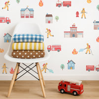 Firefighter Fabric Wall Decal Sticker Set