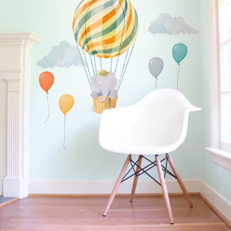 Elephant in Neutral Balloon Wall Decal Set - Small