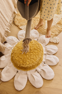 White Daisy Floor Cushion